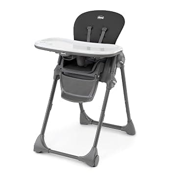 Chicco Polly Space-Saving Foldable High Chair, Black product photo
