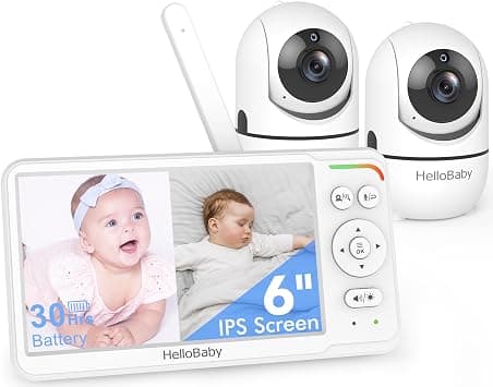 HelloBaby 6-Inch IPS Split-Screen Monitor with 2 Cameras product photo
