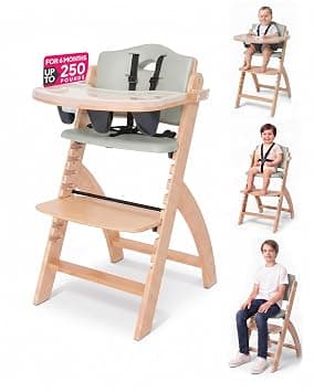 Abiie Beyond Junior Convertible Wooden High Chair with Removable Tray